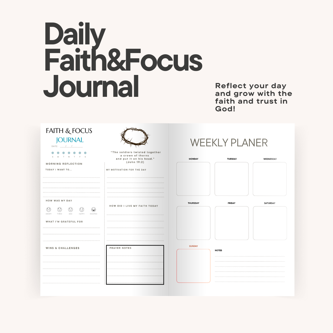 Faith & Focus Journal – Your Daily Guide to Prayer, Gratitude & Growth
